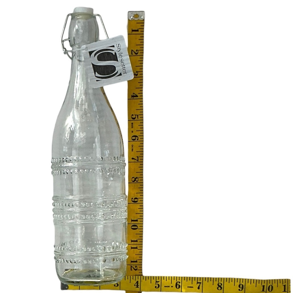 Stylesetter Clear Glass Beaded Dot Bottle with Swing Top Tight Seal Stopper - Picture 11 of 16